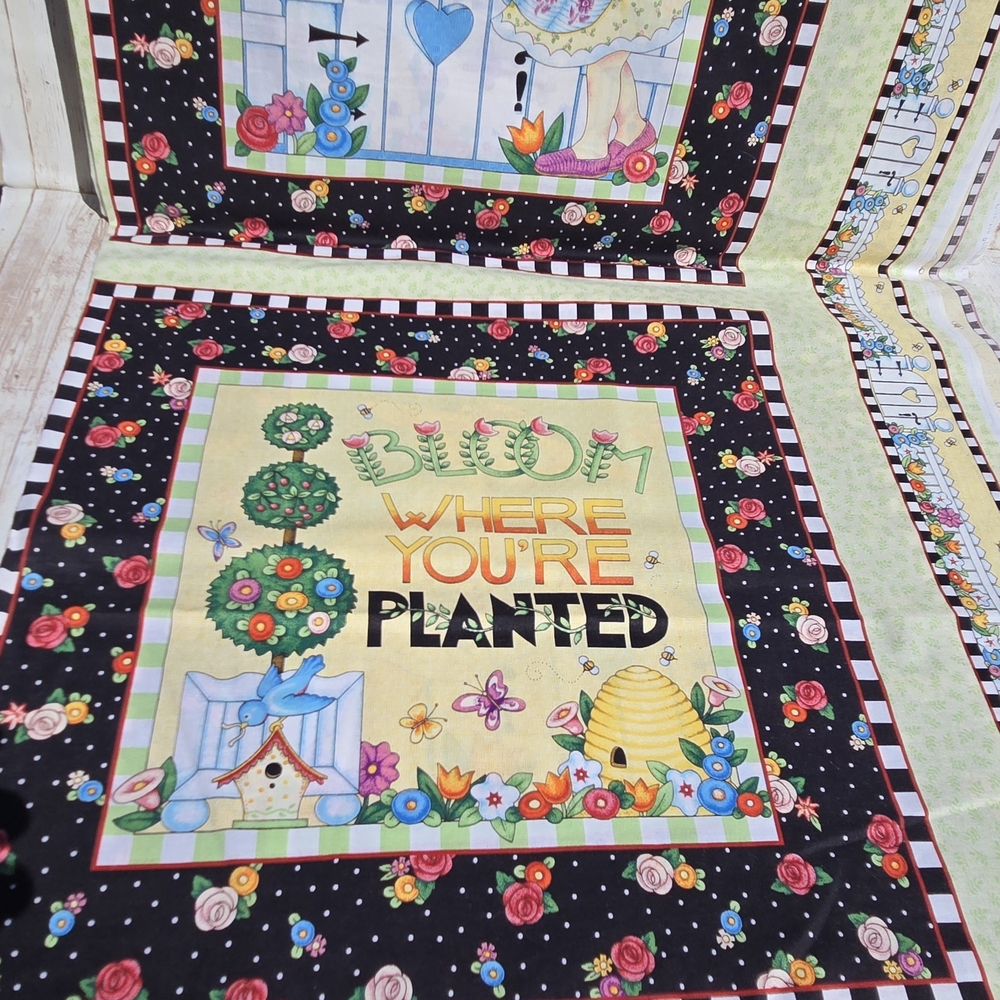 Mary Engelbreit VIP Cranston 2001 Bloom Where You’re Planted Fabric Panel